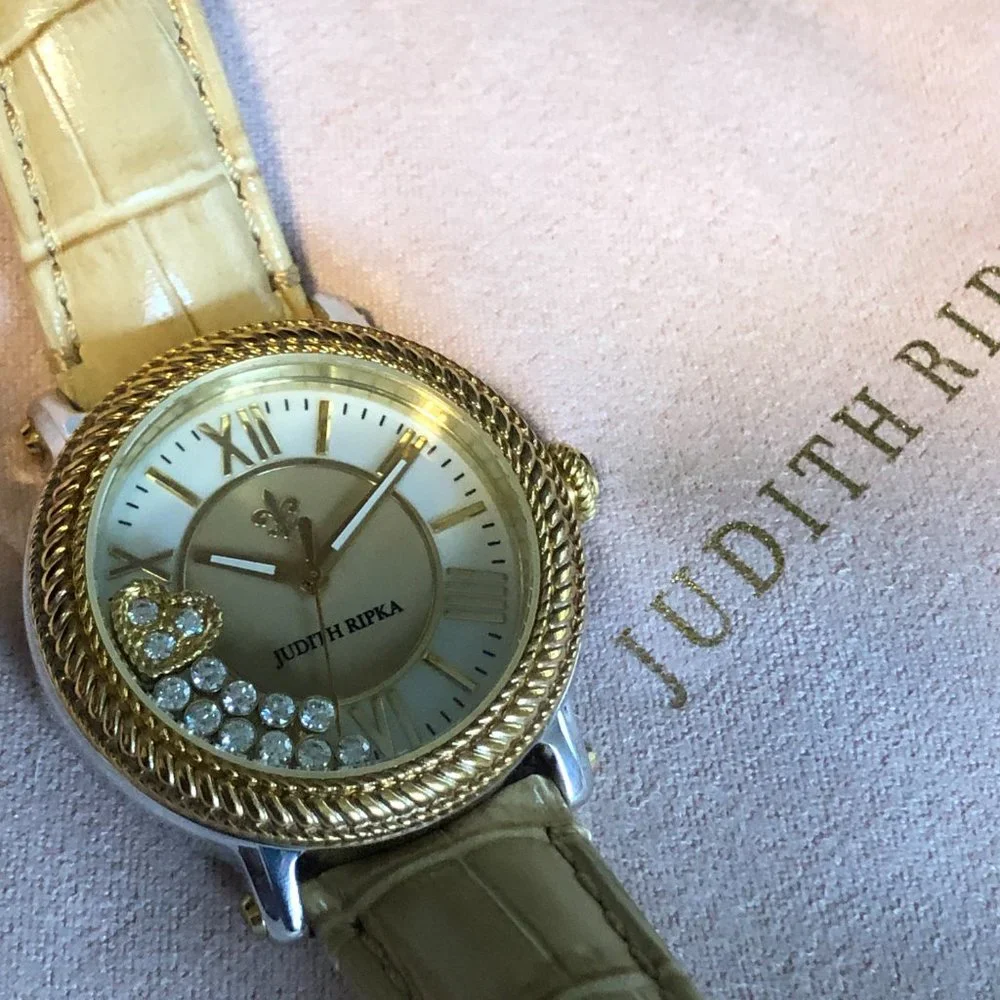 JUDITH RIPKA Odyssey Floating Heart Diamonique Charm Watch - Picture 8 of 9